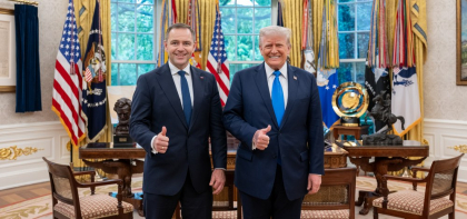 Candidatul naționalist polonez Karol Nawrocki, primit de Donald Trump la Casa Albă
