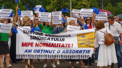 Protest la Guvern: fără respect nu există motivație (Fotoreportaj)