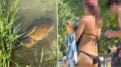 Un selfie cu un crap de 50 centimetri, scos din apă, provoacă indignare la Viena: „Peștele era slăbit, dar încă viu”