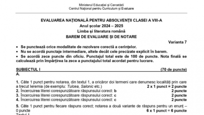 Barem Evaluare Națională 2025. Cum se rezolvau subiectele la proba scrisă la limba și literatura română