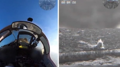 Bombardament asupra pozițiilor ruse în Ucraina, imagini rare din cabina unui MiG-29 | VIDEO