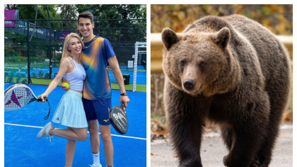 Andreea Bălan și Victor Cornea au dat nas în nas cu ursul la Brașov. Ce s-a întâmplat cu artista și tenismenul