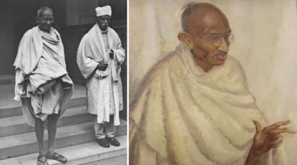 Un portret rar al lui Gandhi, pictat în ulei, s-a vândut la dublul prețului estimat la o licitație din Londra