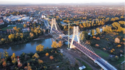 Podul hobanat din Satu Mare, gata de inaugurare. A durat aproape 10 ani realizarea lui