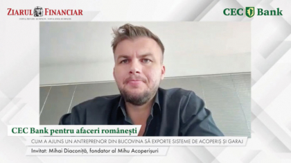 CEC Bank, pentru afaceri româneşti, un proiect ZF şi CEC Bank. Mihai Diaconiţă, Mihu Acoperişuri: Vrem să dublăm businessul în 5 ani, spre 20 mil. euro