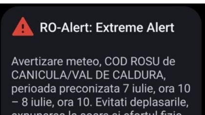 Mesaj Ro-Alert în București pentru Cod roșu de caniculă. Ce temperaturi maxime vor fi în Capitală