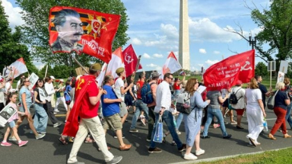Marș pro-rus „Regimentul Nemuritor” organizat la Washington pentru prima dată după 6 ani. Proteste ucrainene