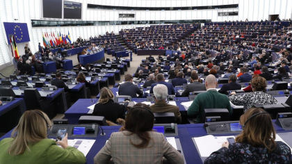 Moment de reculegere în Parlamentul European pentru Papa Francisc