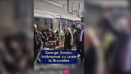 George Simion, primit cu entuziasm de diaspora din Bruxelles. Au ieșit în stradă „să îl vadă pe viitorul președinte al României”