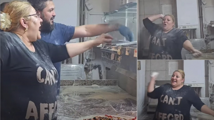 Diana Șoșoacă, bătaie cu făină într-o pizzerie și mesaje pentru politicieni VIDEO