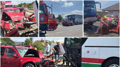 VIDEO Cod roşu de intervenţie pe DN1, doi morţi după o coliziune fatală. Autocarul implicat în tragicul accident aparţinea firmei care deţine şi autocarul cu copii răsturnat duminică pe Austostrada Soarelui