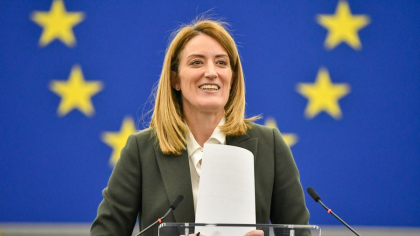 Nicuşor Dan, prima întâlnire cu un înalt oficial european. Roberta Metsola vine în România