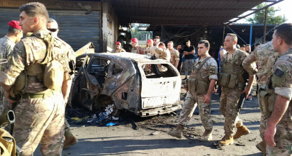 Momentul în care armata israeliană lovește un vehicul în care se afla un comandant al Hamas, în Liban