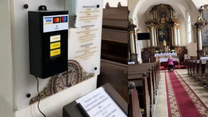 Biserica din Brașov la care poți plăti donațiile „direct la POS”: „La ce bancă are cont Dumnezeu?”