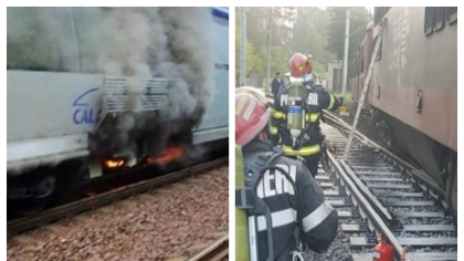 Un tren plin cu călători a luat foc în gara Sinaia. 120 de persoane au fost evacuate de urgență