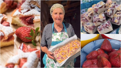Rețetă. Prăjitură delicioasă cu căpșuni pregătită de bunica Gherghina. Motivul pentru care trebuie să punem un plic de amoniac în prăjituri
