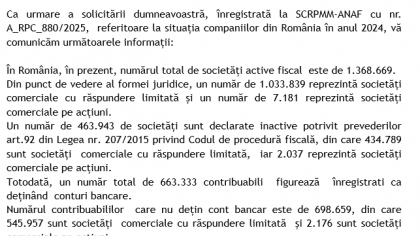 Marea harababură a datelor cu care lucrează statul român. Câte firme active au şi câte nu au cont bancar? A trecut o lună de la declaraţia ministrului de finanţe, Alexandru Nazare, ceaţa persistă