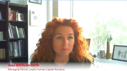 ZF Live. Oana Botolan Datki, Cteam Human Capital România: Este o perioadă dificilă pentru recrutare, vedem restrângeri de bugete şi foarte multă precauţie în companii. Scăderea numărului de contracte active de muncă la nivel naţional arată că întreaga piaţă este afectată, iar sectoarele vulnerabile sunt numeroase, la auto la producţie, de la IT la HoReCa