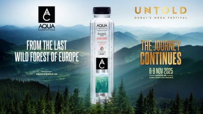AQUA Carpatica revine la UNTOLD Dubai 2025 ca partener oficial de hidratare, consolidând strategia de expansiune în 25 ţări.