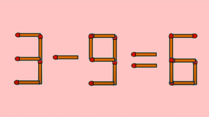 Test de inteligență | Mutați un singur chibrit, pentru a corecta 3 – 9 = 6
