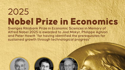 Premiul Nobel pentru economie 2025 acordat unui trio pentru lucrările lor privind creșterea economică și inovarea