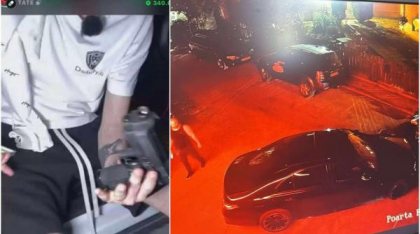 Un bărbat cu o armă de airsoft a fost ridicat de polițiști de lângă reședința fraților Tate din București
