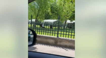 Isterie pe TikTok în urma unui videoclip care arată că se montează corturi militare într-un parc din București. Primarul Sectorului 6: „Sunt baliverne”