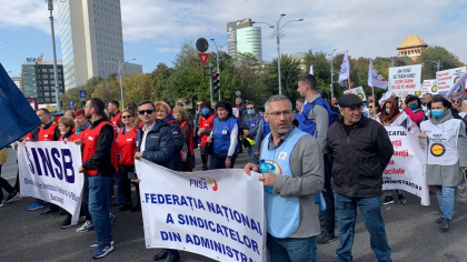 Sindicaliștii bugetari din administraţia publică anunță protest luni în București