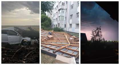 Furtuni în România. Tânăr ucis de trăsnet. În București, zborurile au fost deviate: „Pilotul ne-a arătat țara”