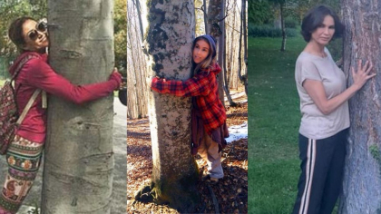 Corina, Anamaria Ferentz și Ramona Bădescu îmbrățișează copacii ca să scape de energiile negative: „Echilibrează mental și alungă tristețea”. Ce este dendroterapia?