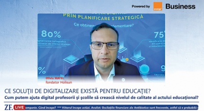 ZF Live. Oliviu Matei, Holisun: Piaţa digitalizării din România este în plină „explozie“, în special în sectoare precum educaţie, sănătate şi administraţie publică, unde nevoia de soluţii IT devine tot mai clară. Compania a încheiat anul 2024 cu afaceri de aproximativ 10mil. lei, în creştere cu peste 30%