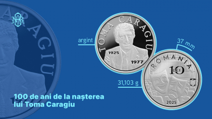 BNR a lansat de luni moneda de 10 lei, tiraj iniţial de 5.000 de piese. Ce mare actor apare pe revers