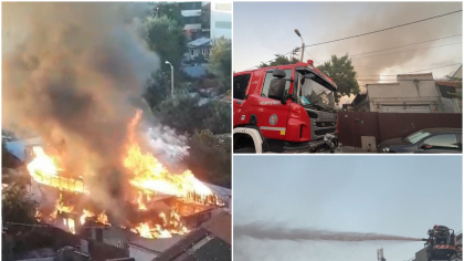 Incendiu de proporții la un depozit de fier vechi din Buzău. Intervenția pompierilor a fost îngreunată de calitatea mare de combustibil | VIDEO