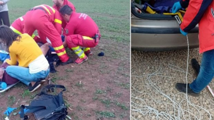 Un bărbat din Brașov care se dădea cu parapanta, tras de propria mașină, a pierdut controlul în aer și a căzut de la 6 metri înălțime