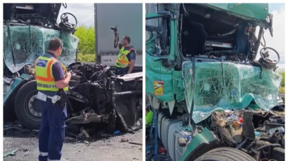 Un șofer român de TIR și femeia care era cu el în cabină au murit într-un accident cumplit, în Ungaria I VIDEO  