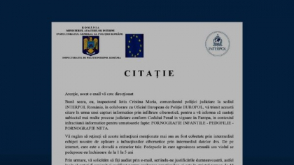 Citaţii false trimise în numele Poliţiei Române, Interpol sau Europol. Ce urmăresc infractorii