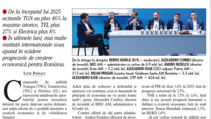 Bursă. Pe 29 mai ZF scria despre interesul marilor investitori pentru Transelectrica şi Transgaz. La şase săptămâni, acţiunile au creşteri de până la 30%, iar directorii de investiţii văd potenţial tot în utilităţi