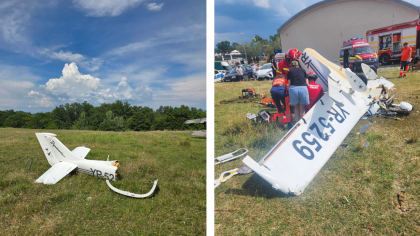 Accident aviatic lângă Orăştie! O aeronavă de mici dimensiuni s-a prăbușit, două persoane erau la bord