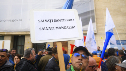Protest la Ministerul Economiei: „Salvați șantierul! Salvați Mangalia!”