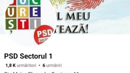 PSD Sector 1 avertizează cu privire la existența unei pagini false cu același nume