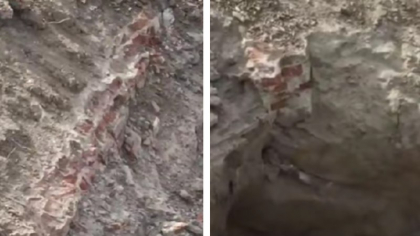 Elemente de construcție din cărămidă, descoperite în timpul lucrărilor la Planșeul Unirii. Zona va fi cercetată de arheologi