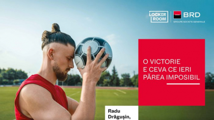 BRD continuă strategia de susţinere a tinerelor generaţii şi a sportului românesc printr-un parteneriat cu fotbalistul Radu Drăguşin