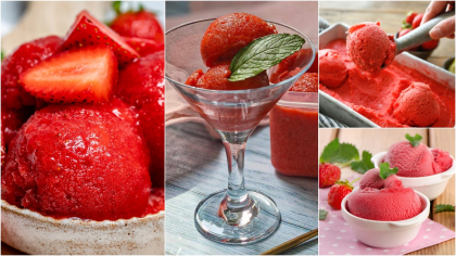 Rețeta care îți va încânta papilele gustative! Sorbet de căpșuni cu scorțișoară și lămâie, un adevărat deliciu