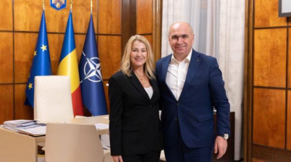 Nadia Comăneci și Mihai Covaliu, în vizită de lucru la Ilie Bolojan