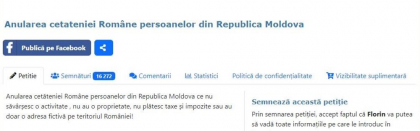 Mii de români cer retragerea cetățeniei pentru moldovenii care nu locuiesc în România. „Nu vreau să decidă soarta românilor”