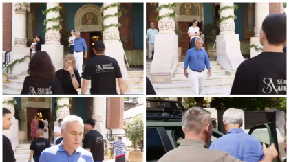 Călin Georgescu, surprins la biserica în care Kira Hagi şi Thomas Ferfelis s-au cununat religios