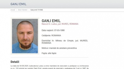 Emil Gânj, pus de Poliția Română la „Most Wanted”. Suspectul crimei din Mureș este de negăsit de 6 zile