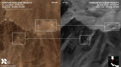 Primele imagini din satelit, după ce SUA au bombardat situl nuclear iranian Fordo