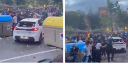 Momente cumplite la Barcelona. O femeie a intrat cu mașina în plin în suporteri, înainte de derbyul catalan