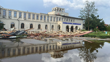 Dezastru după furtună la Academia de Poliție